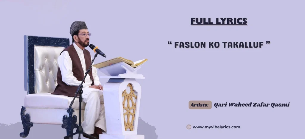 faslon ko takalluf lyrics